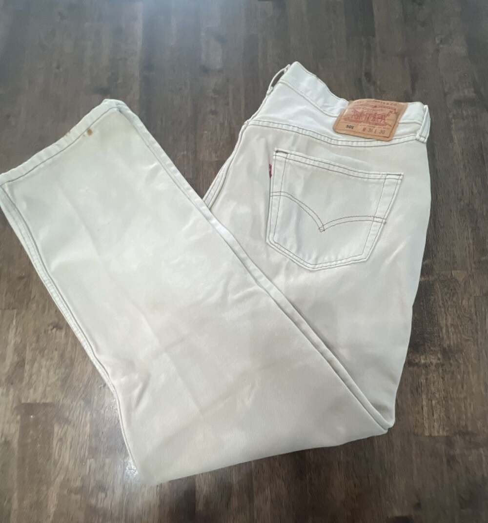Vintage 1998 Levi's 501 Size 34x29 Beige 501 Jeans Button Fly